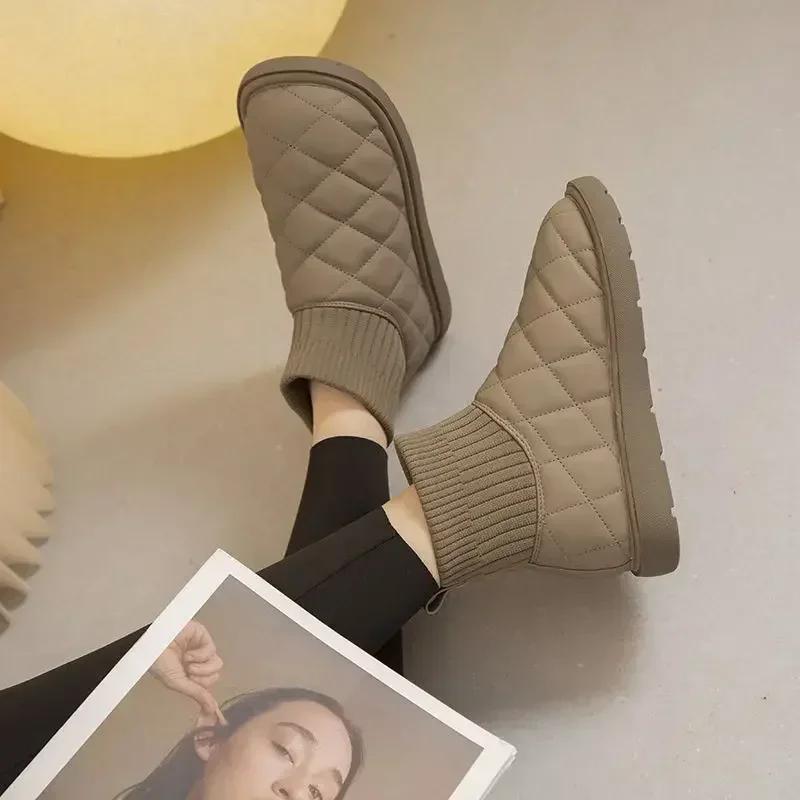 Fashion Ankle Shoes for Woman Platform Women's Booties Snow Boots Winter 2024 Chunky Gothic Comfrtable Large Size Warm Chic and Elegant