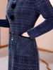 2025 Elegant Winter Plaid Dress for Plus-Size Mature Women: Slimming, Thickened Design