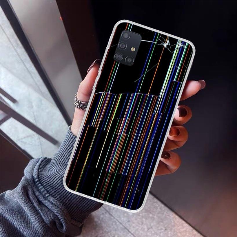 Broken Phone Screen Phone Case For Samsung Galaxy A52 A51 A50S A32 A22 A12 A02S A72 A71 A31 A70 A30S Note 20 Ultra 10 Plus S10 G