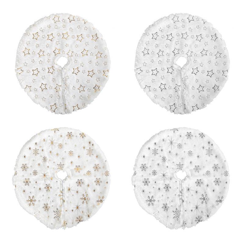 14,96 palcová sukně na vánoční stromek bílá umělá kožešina plyšová s korálky vyšívaná Veselé Vánoce Nový rok domov podložka pod vánoční stromek sváteční dekorace