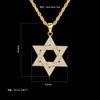 Hip Hop Men Gold Color Plated Jewelry Micro Pave Iced Out Cz Stone Star of David Pendant Hexagram Israel Judaism Necklaces