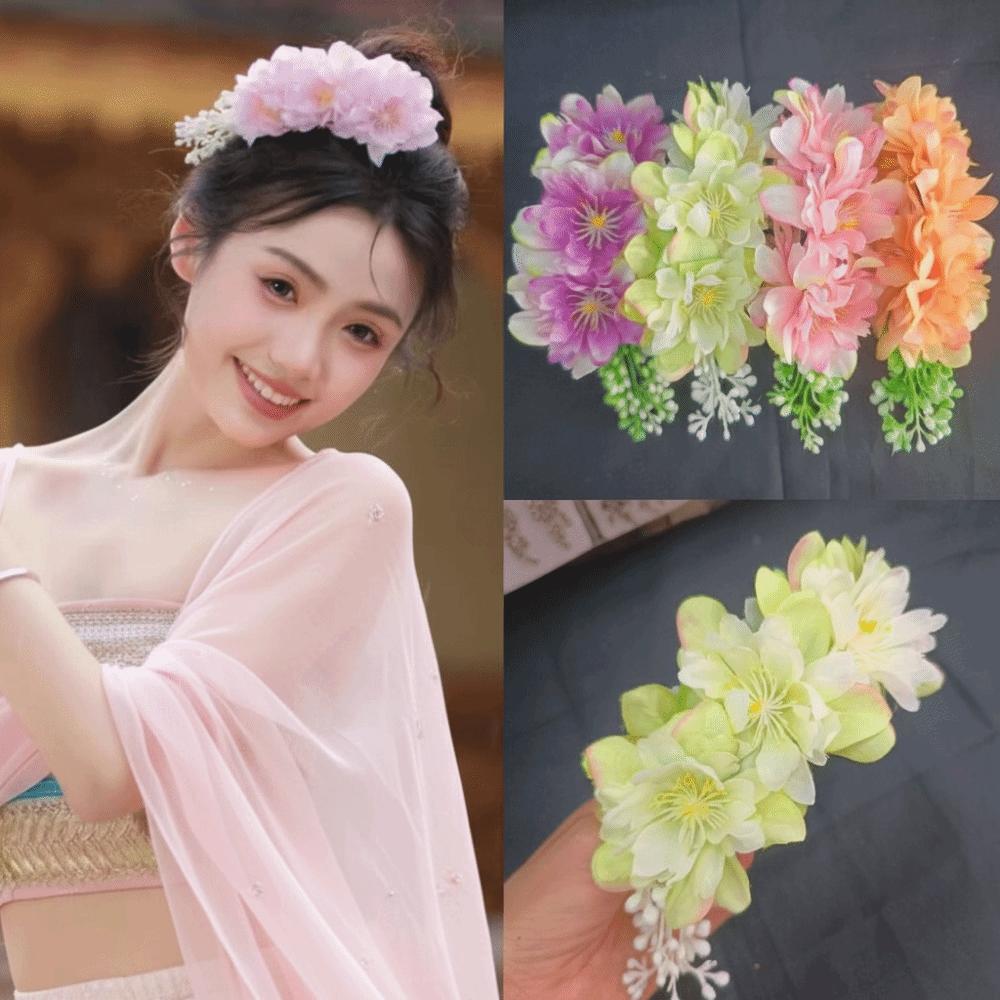 Sweet Flower Hair Comb Ethnic Style Thailand Thai Hair Accessories Side Clip Fixed Combs Bohemian Hairpin
