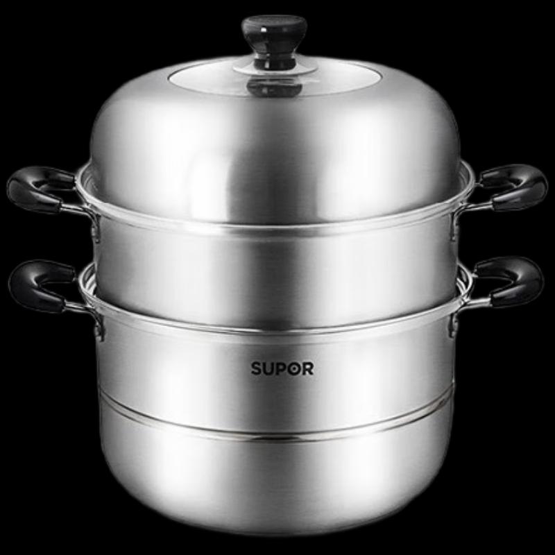 SUPOR 30cm 304 SS Double-Layer Steamer Pot