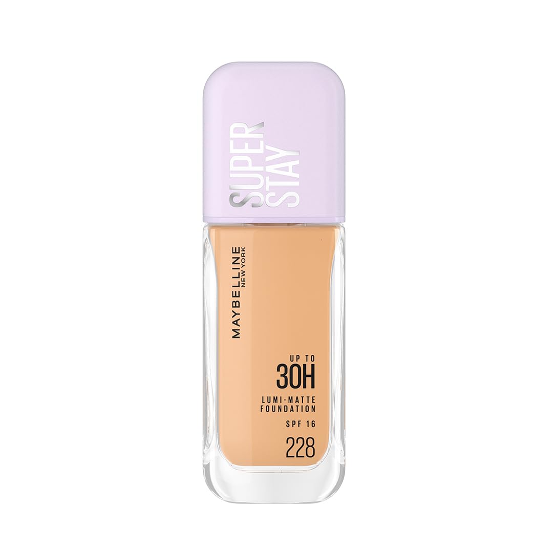 

Maybelline New York Super Stay Lumi Matte Foundation 228, 30H Longwear, Transfer Proof, Lightweight Full Coverage Vegan Liquid Makeup, 35ml