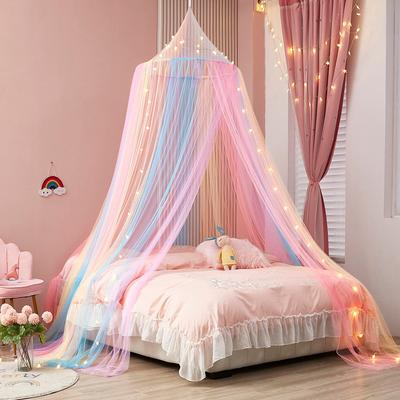 Moustiquaire Dôme Arc-en-ciel Princesse pour Lit Bébé, Moustiquaire pour Berceau Nouveau-né, Ciel de Lit Tente, Décoration de Chambre Literie Enfant