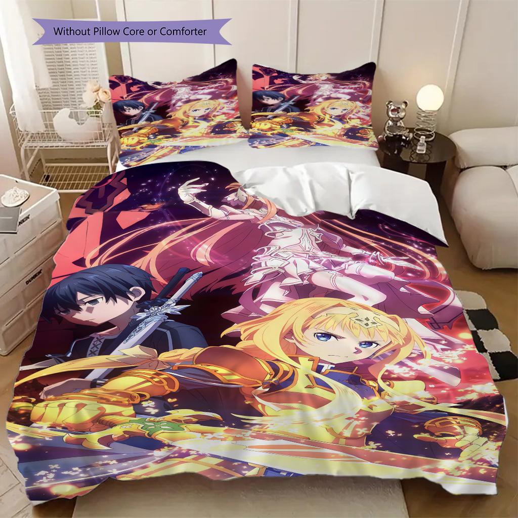 Sword Art Online Soft and Comfortable Duvet Cover, Children's Bedding Set Gift, Extra Large Size, Various Sizes Available LXR87