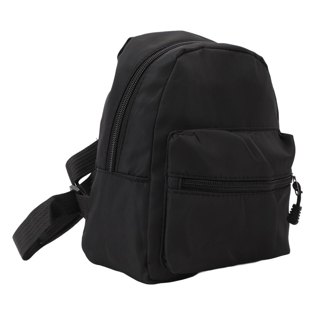 Mini Backpack Wearable Waterproof Stylish Nylon Small Backpack for Students Women Girls Black