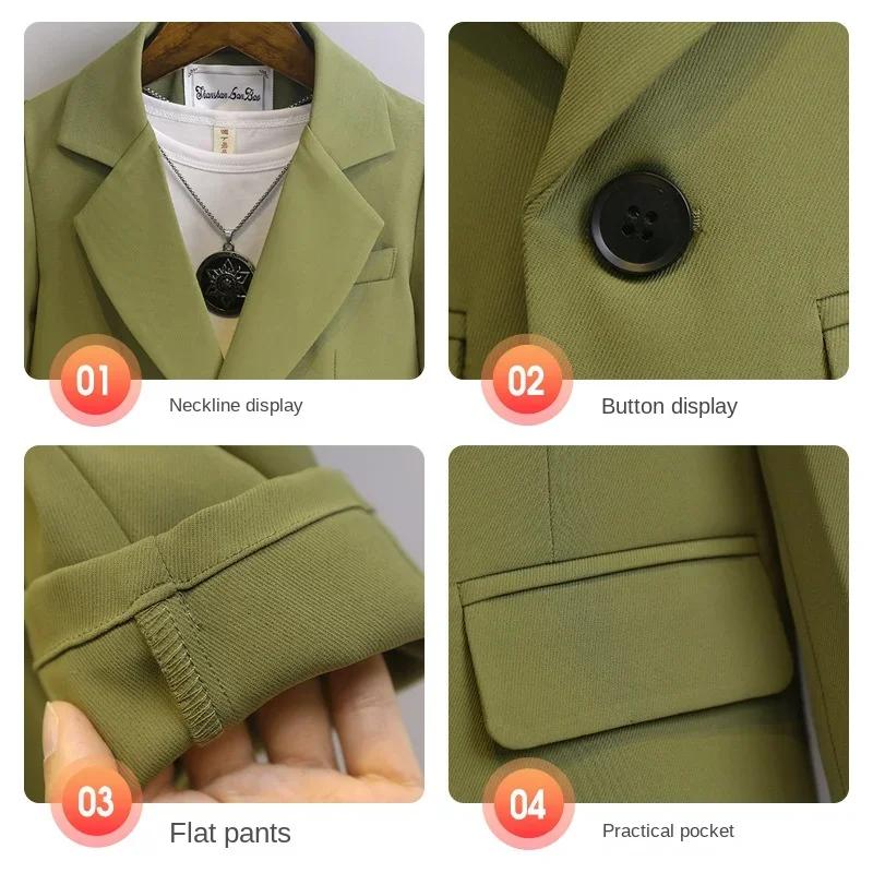 Boys Formal Suits 2yrs To 12yrs Children Performance Costumes Gentleman Kids Wedding Birthday Blazer Set Toddler Birthday Gown