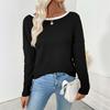 Women's 2025 Autumn New Sexy Versatile Fashion Bow Long Sleeve T-Shirt
