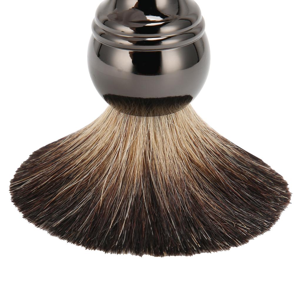 Men Shaving Brush Travel Portable Stainless Steel Handle Shaving Brush (Gun Color)
