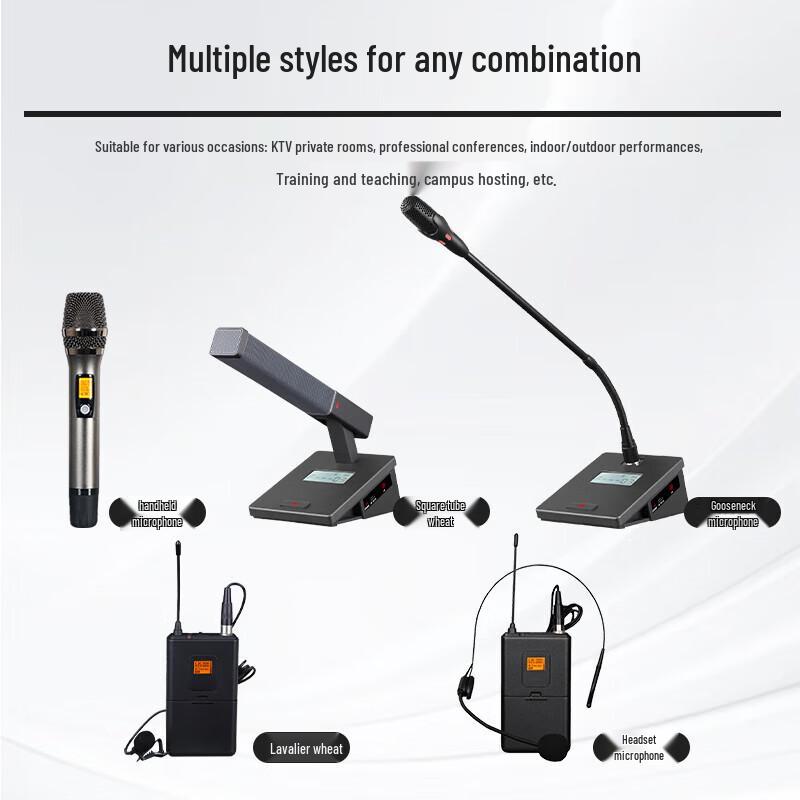 Huido MA-02E Professional Dual Wireless Microphone System (CN version)