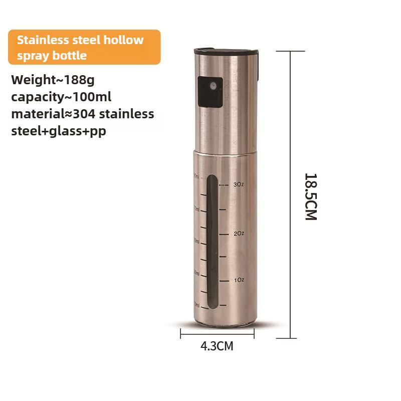 100ML Stainless Steel Oil Bottle Dispenser Barbecue Oil Bottle Squeeze Bottle Seasoning Bottle with Scale for Cooking BBQ Baking