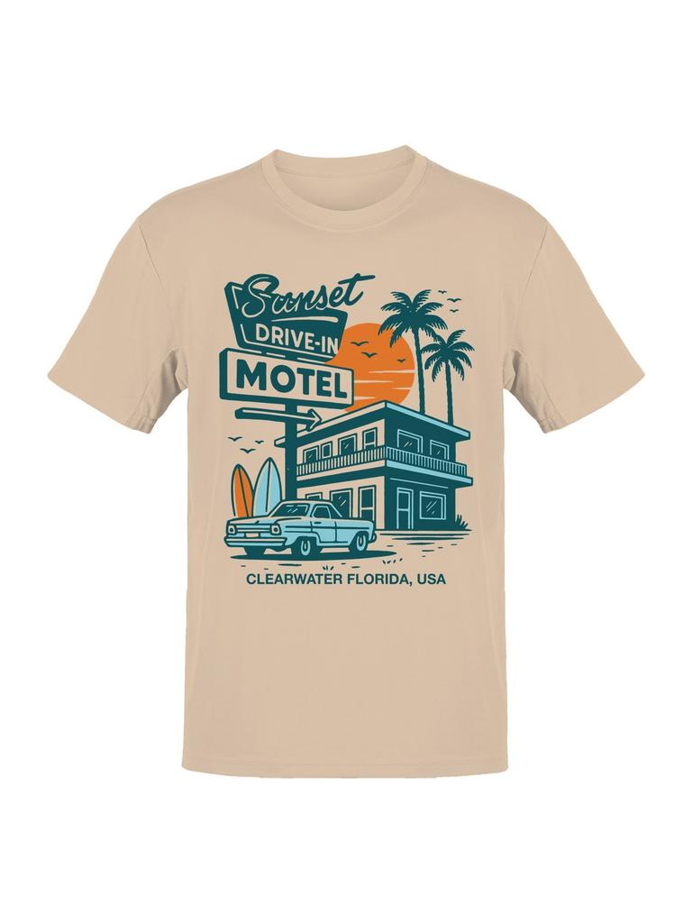 Retro Sunset Drive-In Motel Art Men's T-shirt