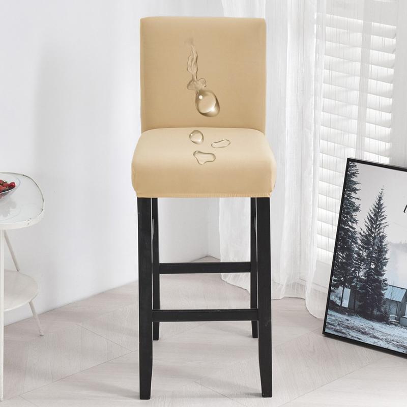 Waterproof Short Back Bar Chair Cover Solid color Stretch Swivel Chair Cover Stretch Small Size Bar Stool Seat Covers for Hotel Banquet Dinin