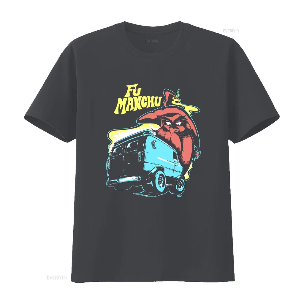 Fu Manchu Trollkarl T-shirt Vintage Vintage Tvättad Andningsbar Bekväm Herr Mode Lätt Designkläder Snygg