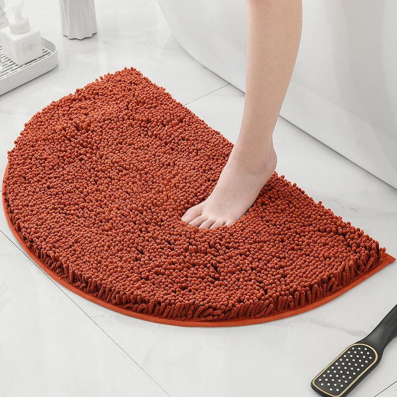Bathroom Non-Slip Floor Mat Door Mat Absorbent Carpet Bathroom Door Mat Chenier Encrypted Semicircular Foot Mat