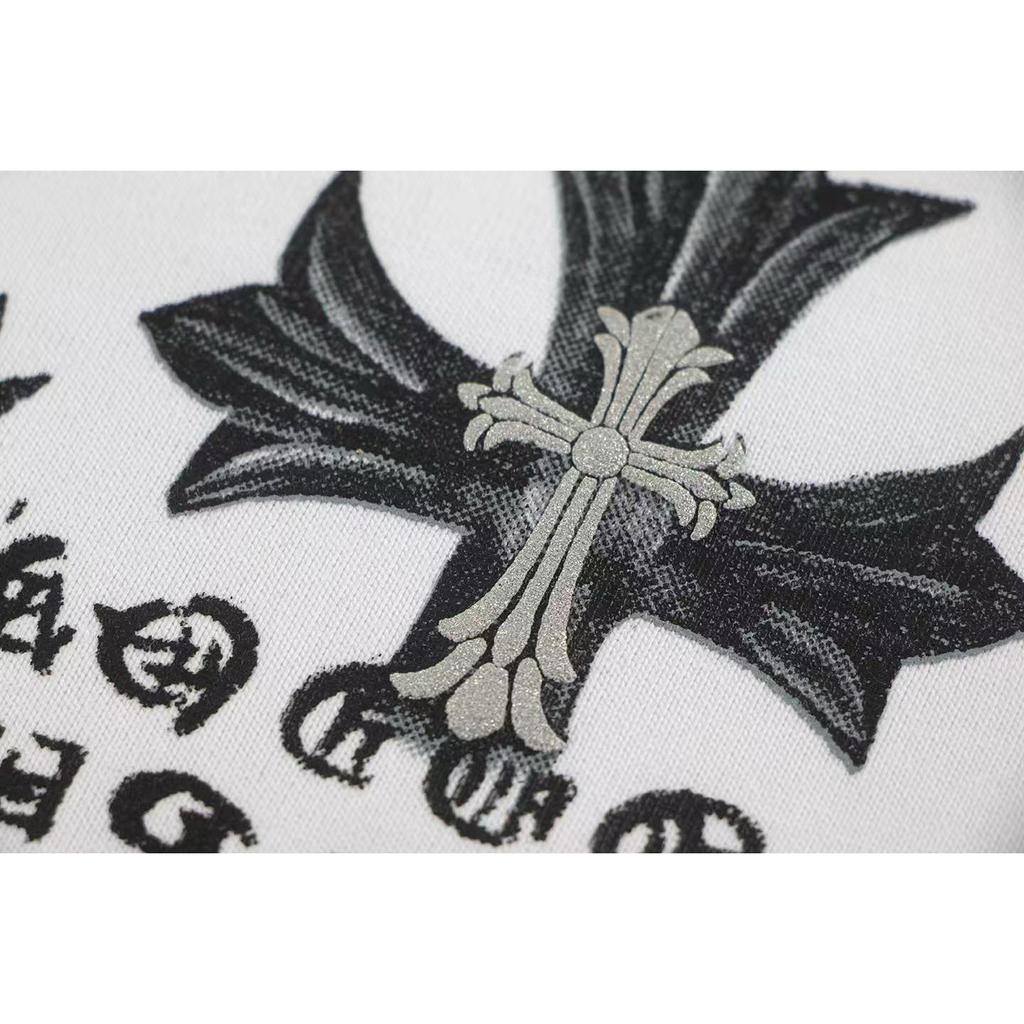 W372 CHROME HEARTS 2025 Summer New High Quality Cotton Round Neck Loose Large Size Men's and Women's T-shirt Couple T-shirt
