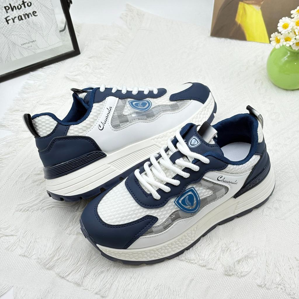 Popular Forrest Gump Shoes Women's 2025 Summer New Thin Breathable Thick-soled Mesh Sneakers Soft-soled Heightening Dad Shoes