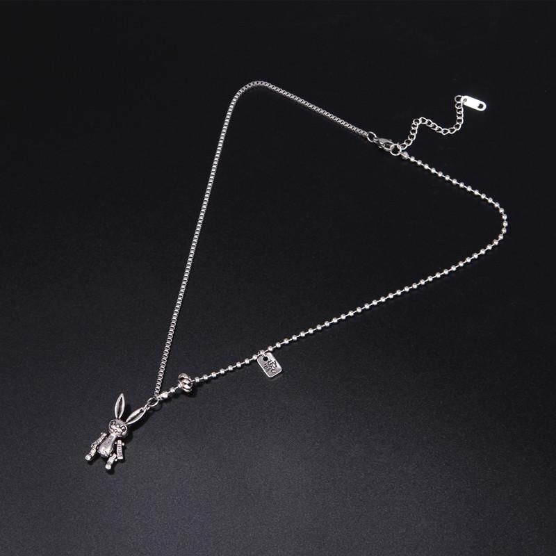 Retro Silver Mechanical Rabbit Necklace Female Cold Wind Pendant Design Personalized Collarbone Sweater Chain