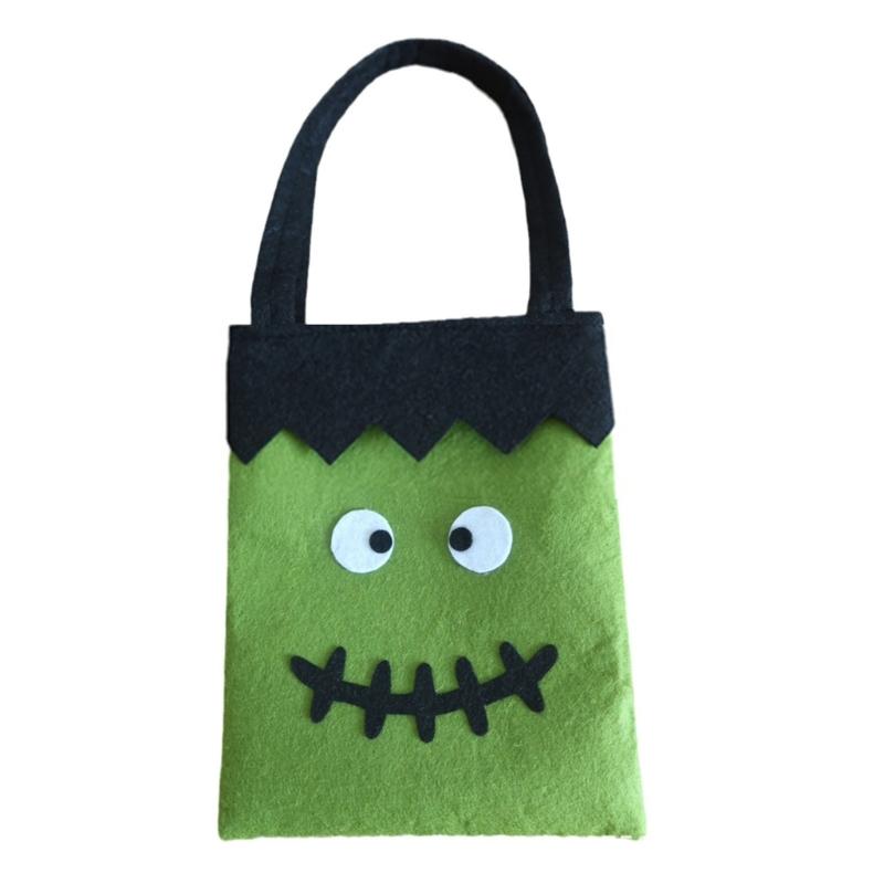 Multipurpose Halloween Tote Candy Bag Pumpkin Witch Portable Gift Storage Bucket for New Year Festival Party
