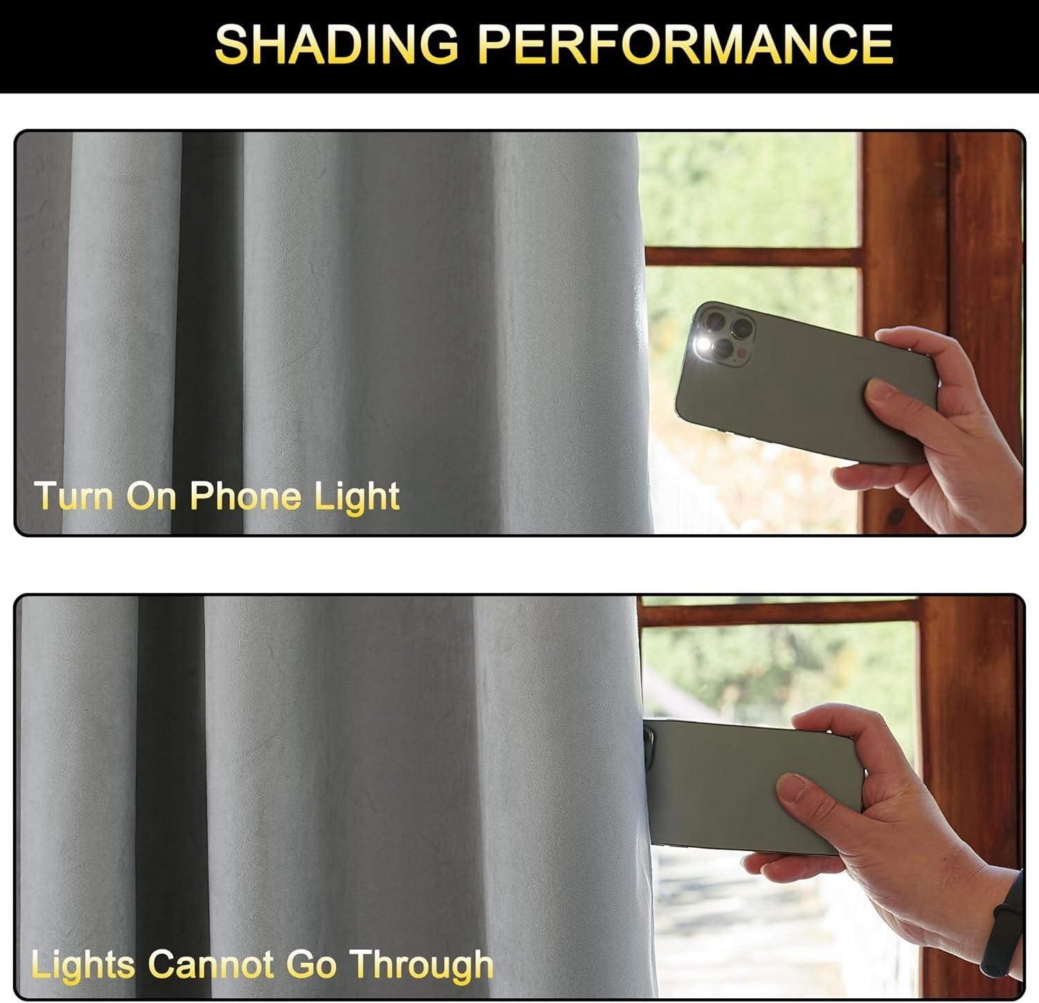 

310 см высота индивидуальный заказ 100% затемняющие бархатные шторы для гостиной окна шторы для спальни портьеры однотонные шторы W150xH270cm 1piece&Hooks серый