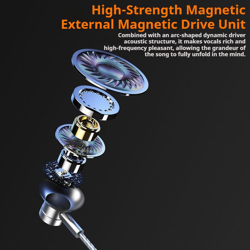 With Sound Card For Live Broadcast Karaoke Earphones Type-C In-ear Headphones With HD Mics Surround Sound Headsets for Samsung