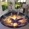 Mythicalcreaturesbottle Round Area Rug,Carpet Rug for Living Room Bedroom Sofa Playroom Decor,Non slip Floor Mat
