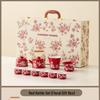 Chinese Engagement Bride's Tea Set: Teapot, Teacups, Tray - Newlywed Gongfu Gift Box