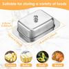 Butter Dish with Lid Stainless Steel Butter Cheese Storage Box Kitchen Butter Tray with Knob Handle Butter Keeper Container