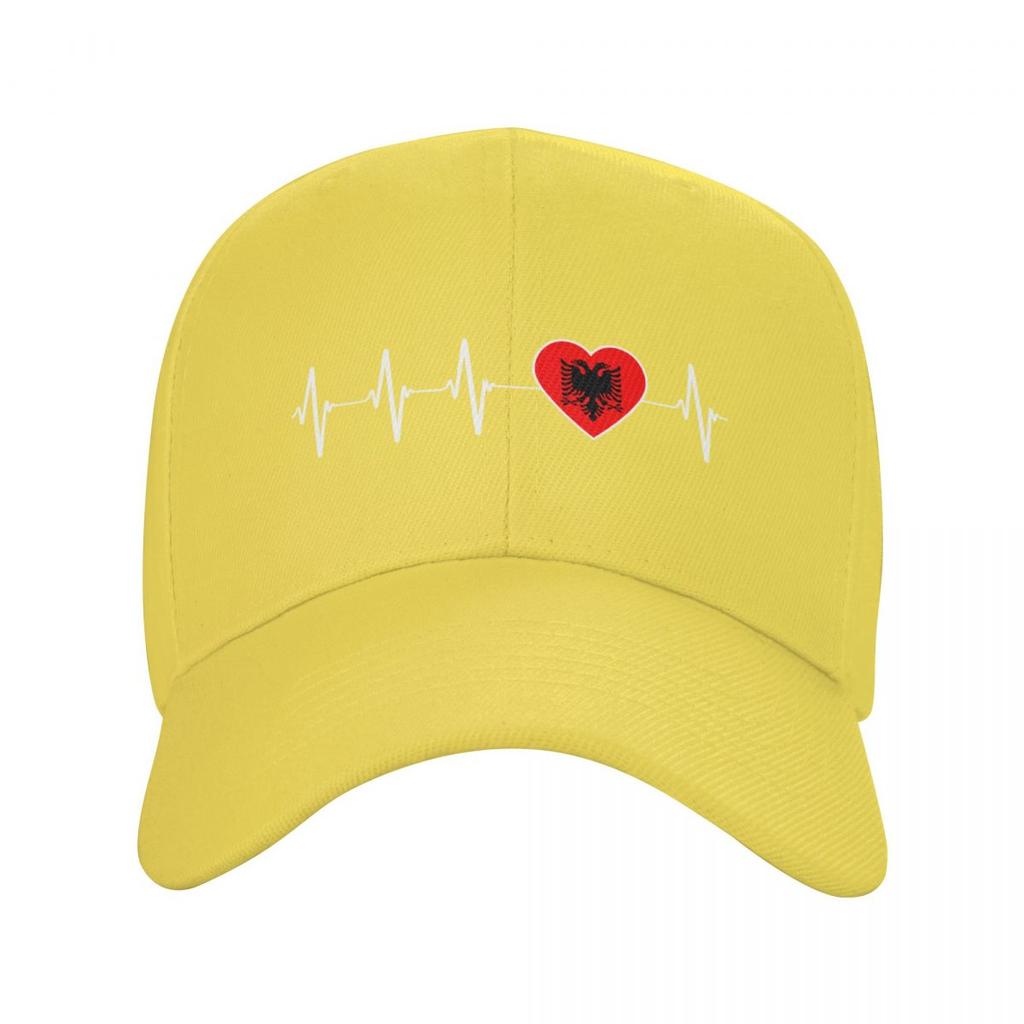 Ny mote albansk hjerteslag Albania flagg baseballcaps unisex kvinner tilpasset justerbar farshatt for voksne våren Snapback sommerhatter