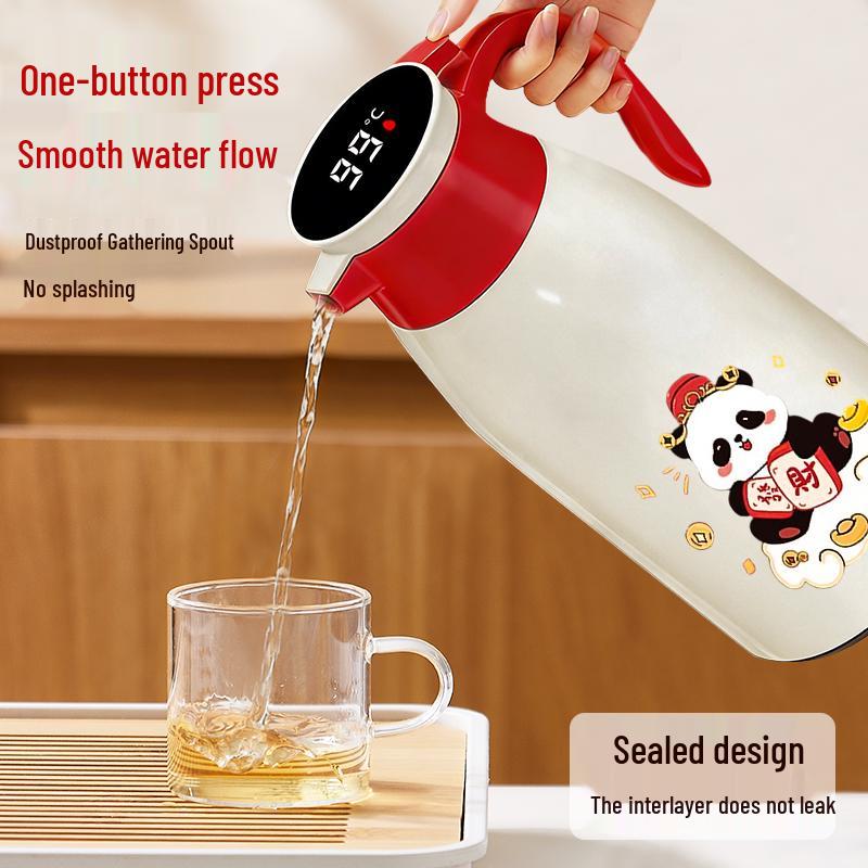 Large Capacity Insulated Thermos Flask with Glass Liner, 7-Hour Heat Preservation, Boiling Water Warming Pot, Hot Water Bottle for Home Use.