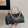 National Style Embroidered Brocade Mouth Gold Bag Women's Banquet Handbag