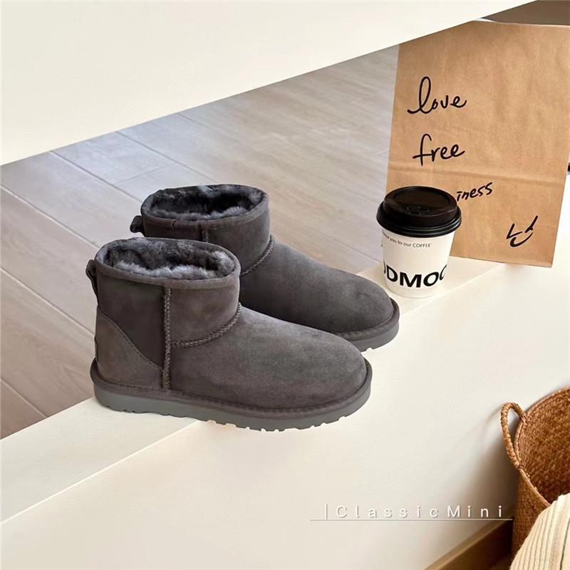 Henan Sangpo Women's Genuine Leather Sheepskin Wool Snow Boots - Classic, Thickened, Warm Winter Style