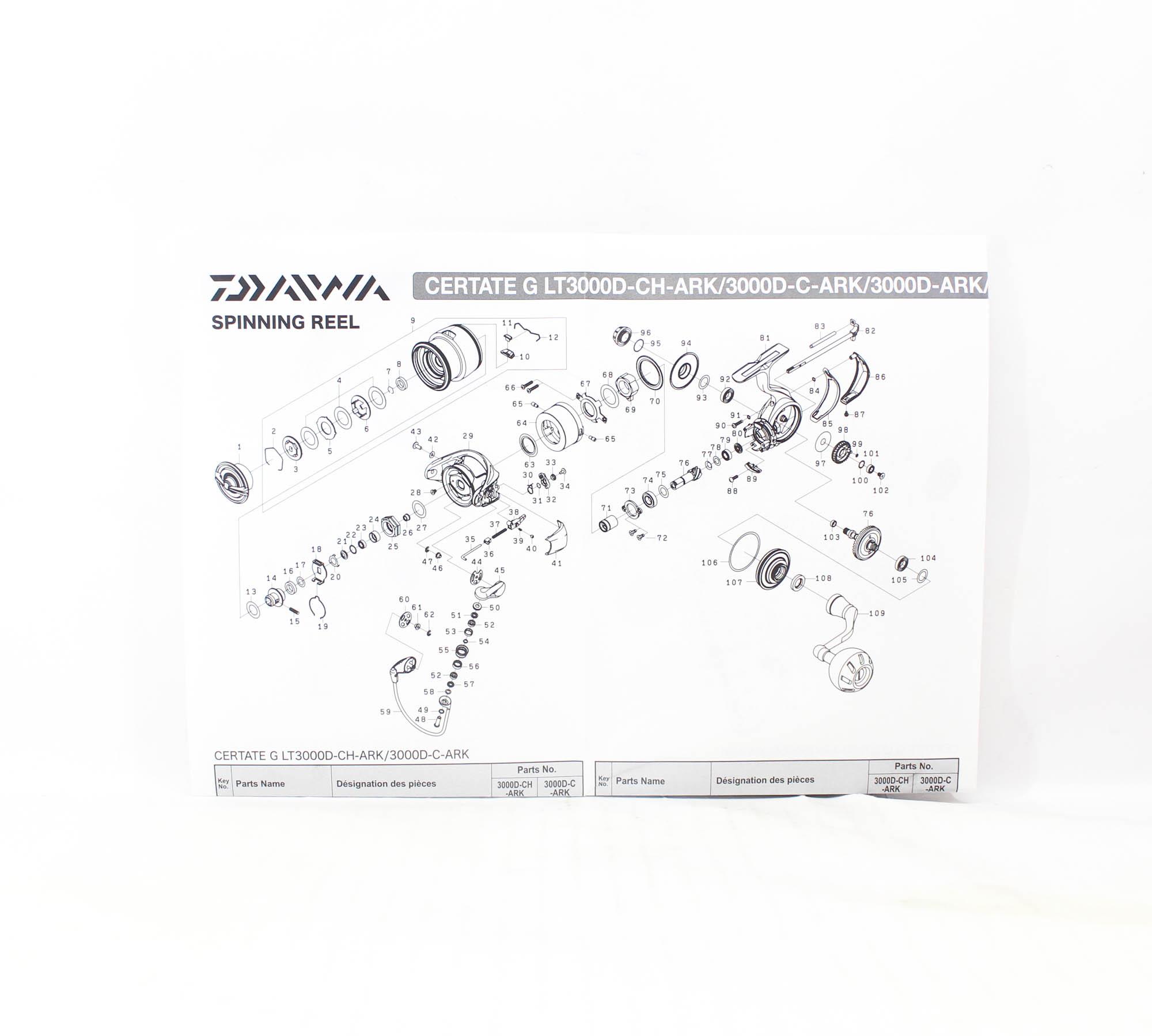 Moulinet Daiwa 24 Certate-G LT 3000D-CH-ARK - Spinning NEUF - 230g 10kg Drag