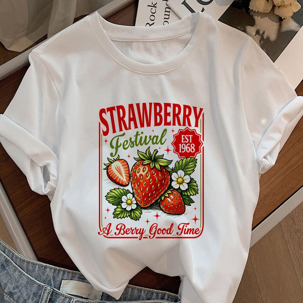 Strawberry Graphic T Shirts Summer Berry Lover Tshirt Unisex Ladies Girl Short Sleeve Tops Tee Casual Soft Pritned Streetwear