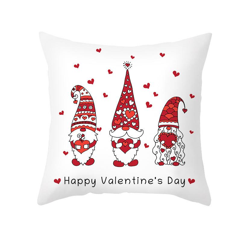Red Cartoon Love Valentine's Day Home Pillow Car Waist Support Cushion Sofa Cushion Pillow Cover