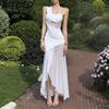 BITCED Summer Women's Solid-Colour Slim-Fit High-Waisted Fashion Strapless Sleeveless Mesh Dress