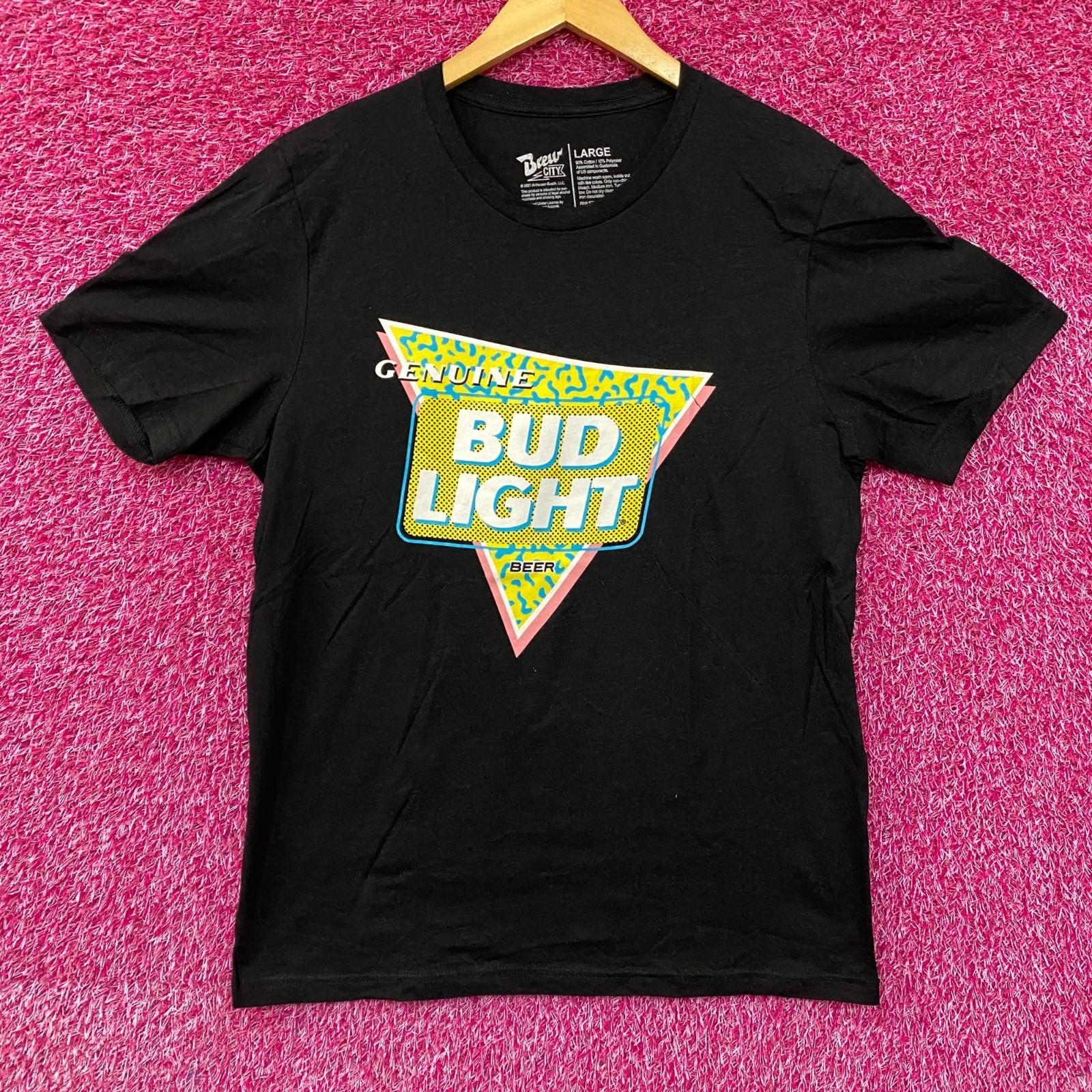 

Brew City Beer Gear Genuine Bud Light Beer Retro Style T-Shirt Large XXXL
