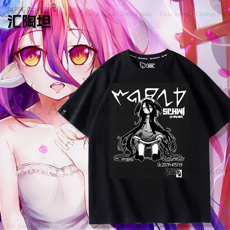 Anime NO GAME NO LIFE ZERO Serie Print T-Shirt Streetwear Baumwolle Sommer Oberteile Kurzarm T-Shirt Tägliche Kleidung Unisex T-Shirt