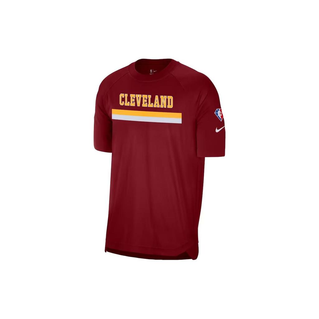 Nike Letter Casual Sports Brand Logo Short Sleeve T-Shirt City Edition 2021/22 Cleveland Cavaliers Unisex Tops Bright-Red DB2635-677