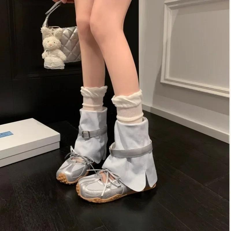 Fashion Romanke Ballet Dance Shoes Women's Thick Bottom De Xin Single Shoes Mary Jane Short Boot EVA Insole Rubber Outsole Summer Casual