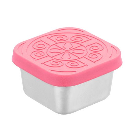 Stainless Steel Snack Box Leak Proof Food Container Sauce Cups with Silicone Lids 60ml Leak-Proof Condiment Bowls for Salad Dressing Ketchup Dipping