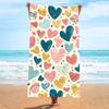 Pink Bowknot Printed Beach Towel Cute Coquette Aesthetic Polyester Bath Towel Quick Dry Sandproof Blanket for Girl Summer Travel