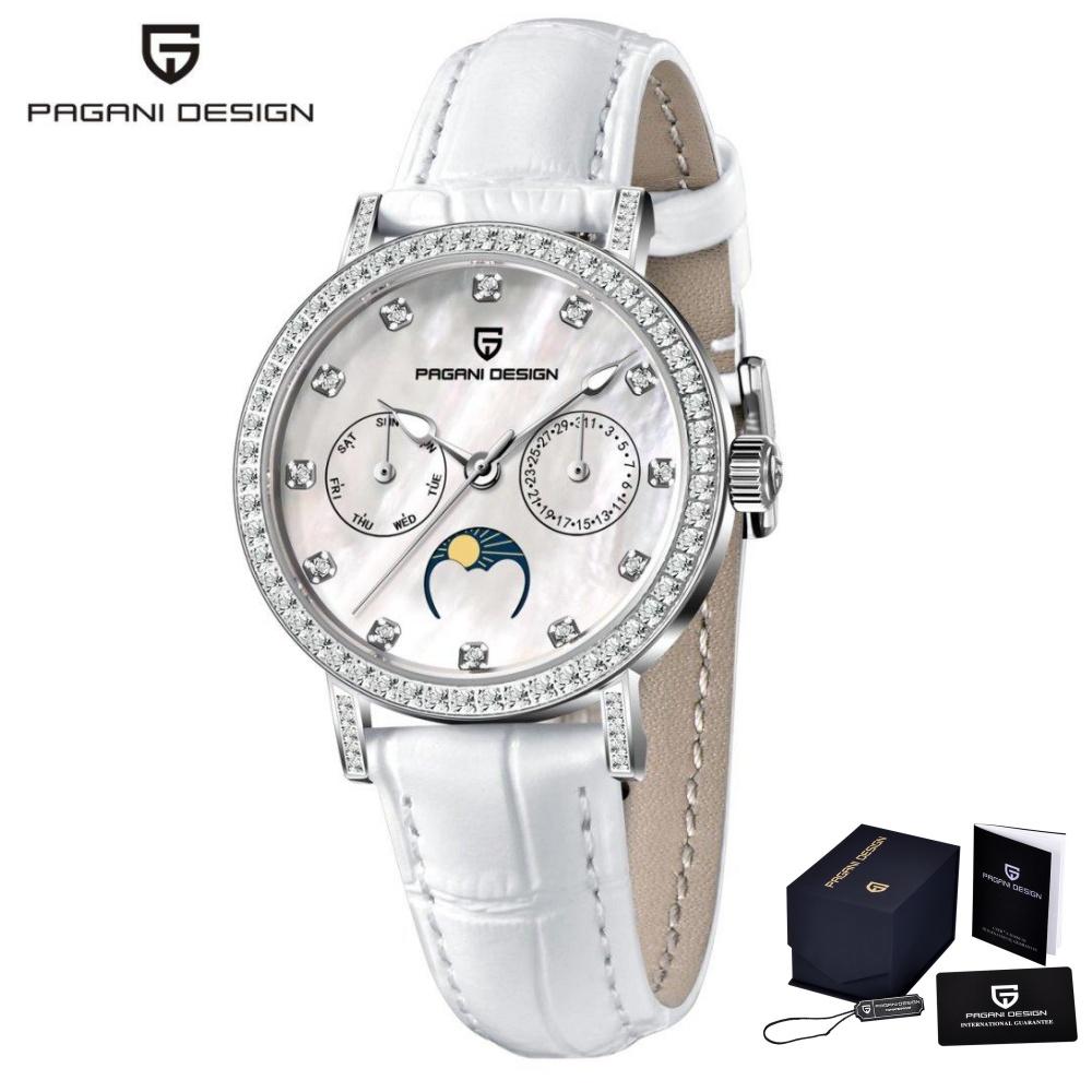 PAGANI DESIGN Women's Quartz Watches Japan Movt Sapphire Crystal Leather Strap Top Luxury Ladies Fashion Exquisite Clock Gift