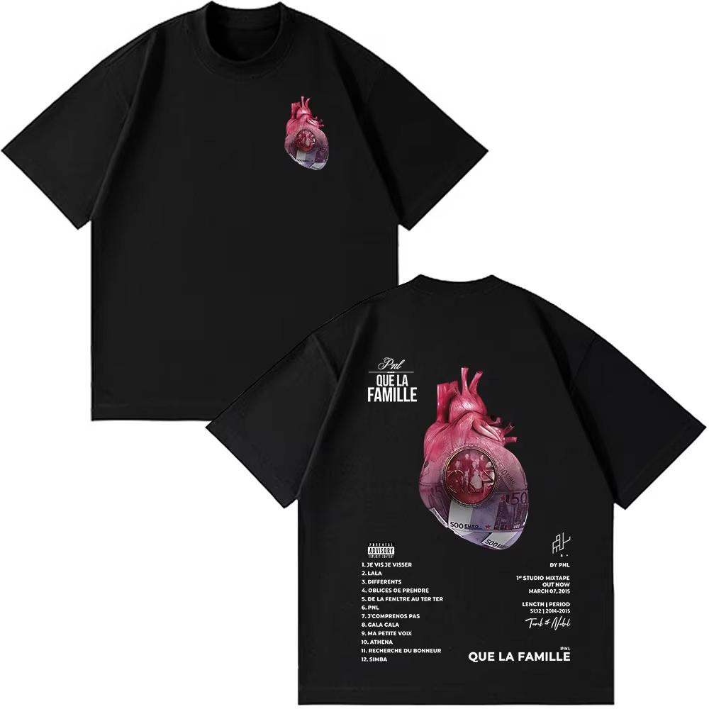 

French Rapper PNL Que La Famille Le Monde Chico T-shirt Men s Women Hip Hop Fashion Short Sleeve T-shirts Cotton O-Neck T Shirts S