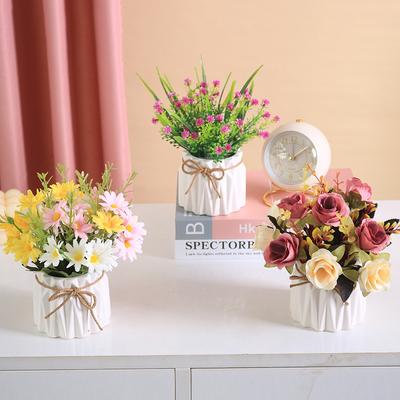 Simulated Potted Plants, Plastic False Flower Ornaments, Artificial Plants Bonsai Dining Table Decorations, Photography Props