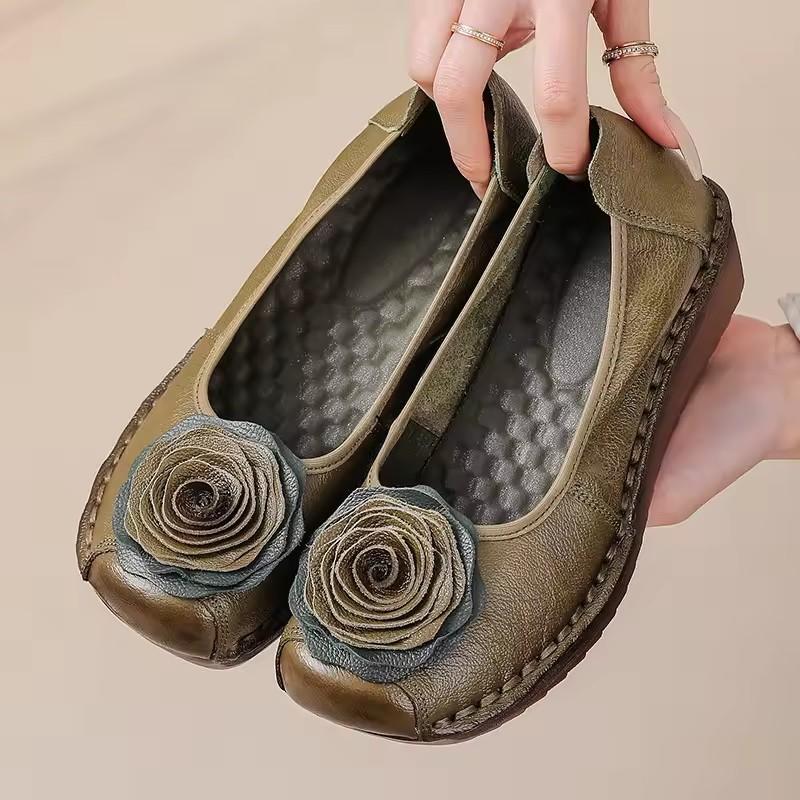 Fashion GKTINOO 2025 Soft Genuine Leather Flat Shoes Women Flats with Flowers Ladies Shoes Women Designers Loafers Slip On
