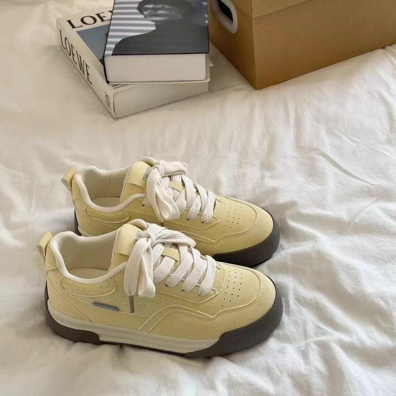 Pink Breathable Leather Board Shoes Women's Spring New Student Versatile Shoes Casual Sports White Shoes