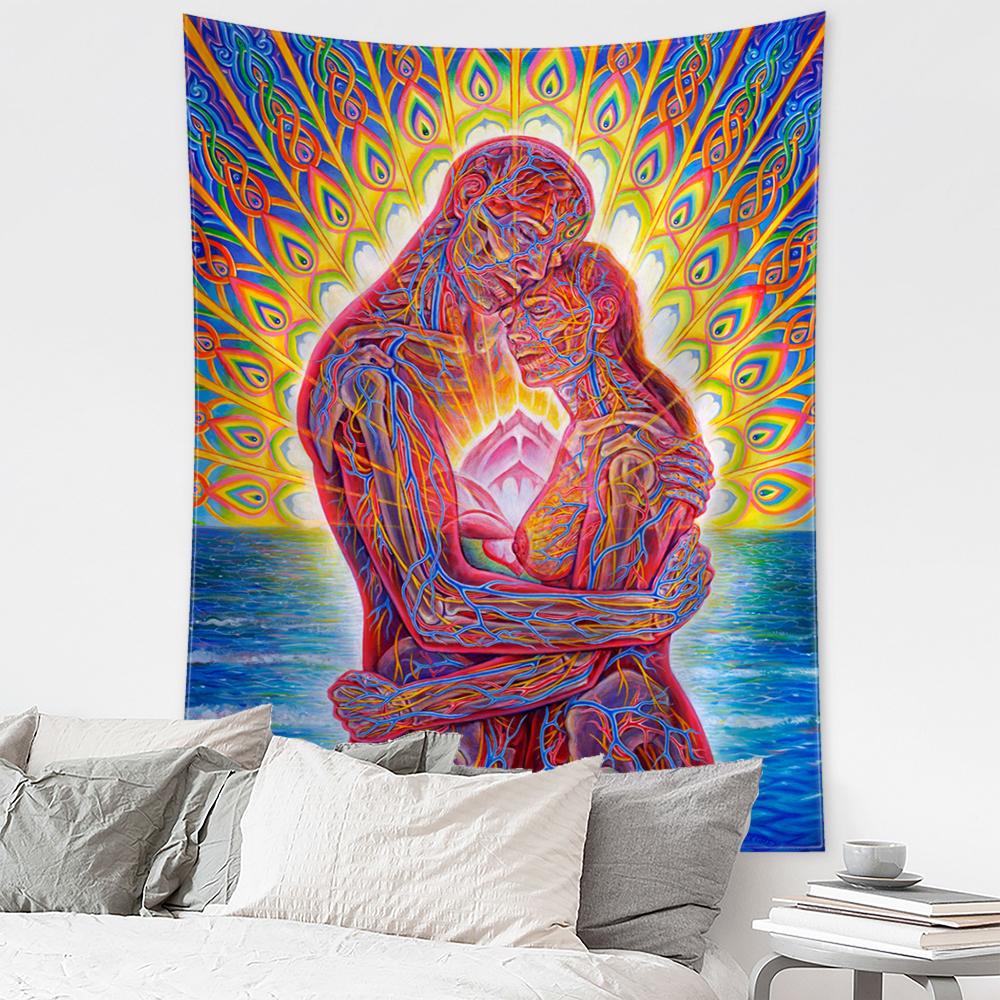 Tapiserie din mitologia egipteană agățată pe perete Vrăjitorie psihedelică Mandala Boho Hippie Sufragerie Dormitor Decor de perete