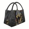 Dinosaur Breaking Wall Print Insulated Lunch Tote Bag Reusable Cooler Bag for Men Women